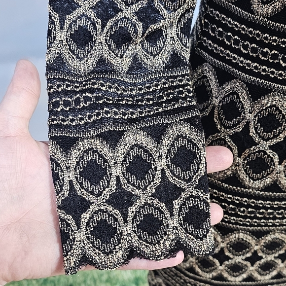 CACHE | CROCHETED LACE COCKTAIL BODYCON QUARTER SLEEVE DRESS - Picture 13 of 16